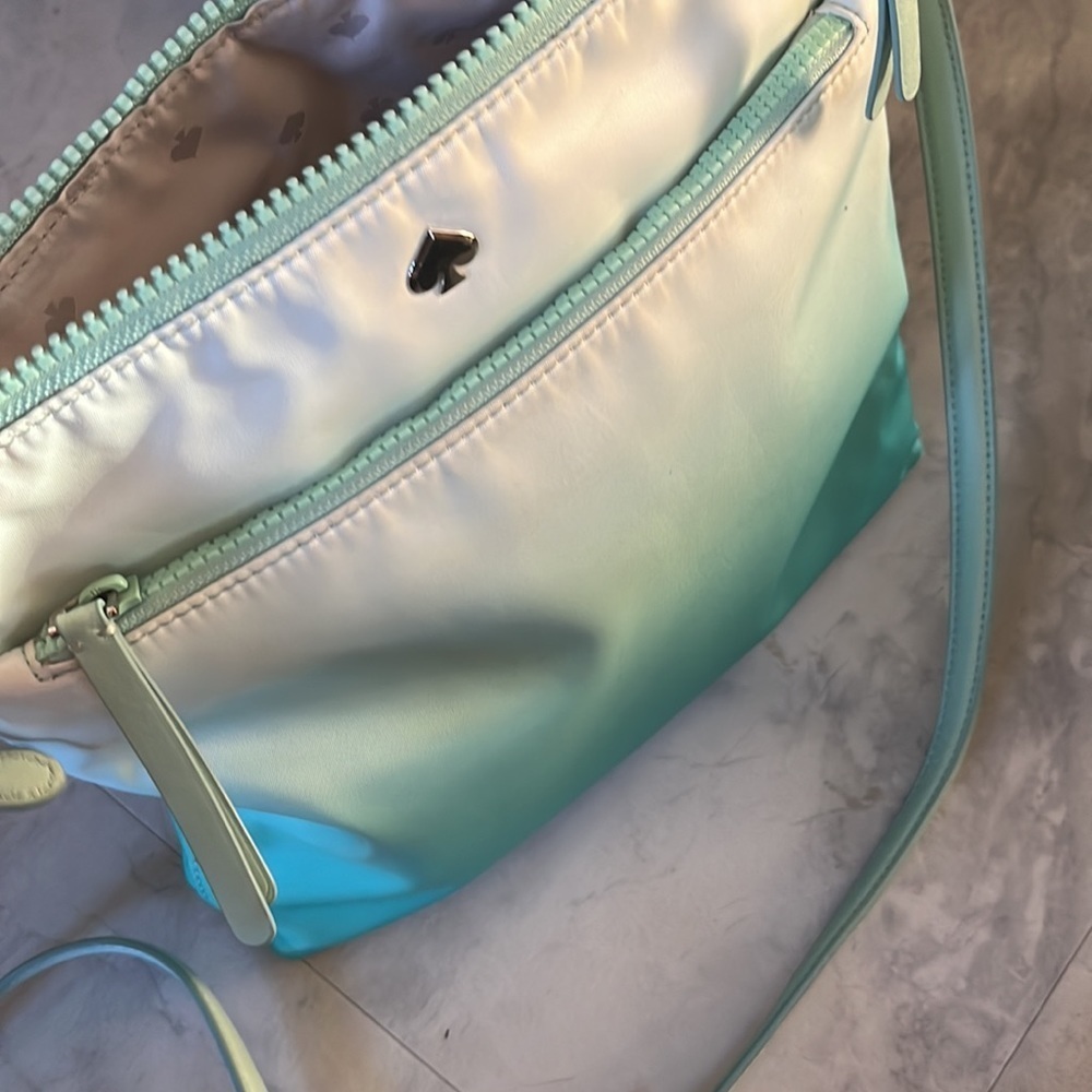 Kate Spade nearly new 2 piece Nylon Travel crossbody& Makeup Bag Ombre Clean - Picture 14 of 15